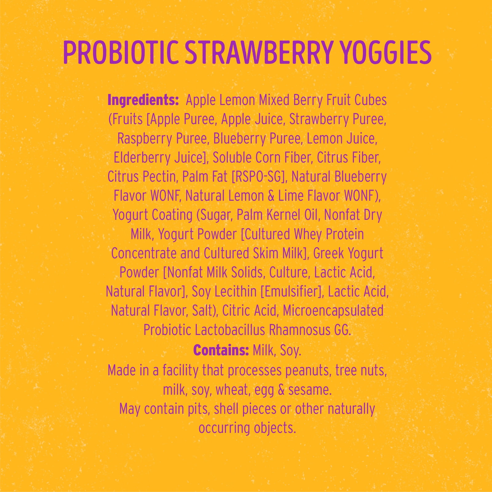 (3 pack) Nature's Garden, Probiotic Lemonberry Yoggies, Gluten- Free, Non-GMO, Soft Chew, Fruit Snacks, 0.7 oz, 12 Count