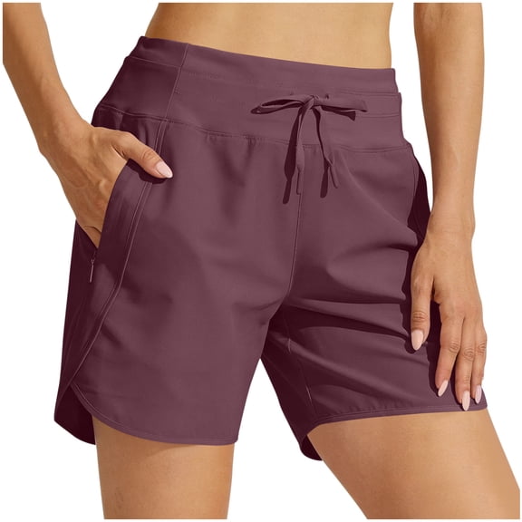 fheaev Upf 50 Running Shorts for Women High Waisted Moisture Wicking Loose Fit Drawstring with Pockets Summer Hiking Gym Wear S-XL