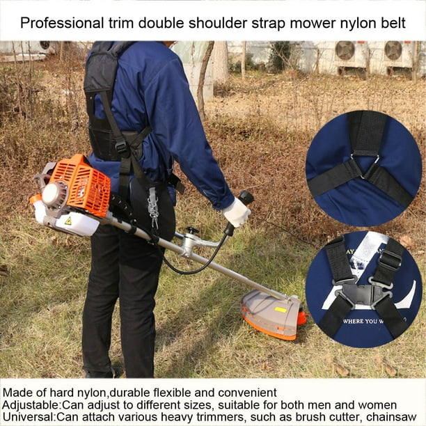 Cergrey Professional Trimmer Double Shoulder Strap Mower Nylon Belt for  Brush Cutter Garden Lawn, Professional Strap, Double Shoulder Strap 