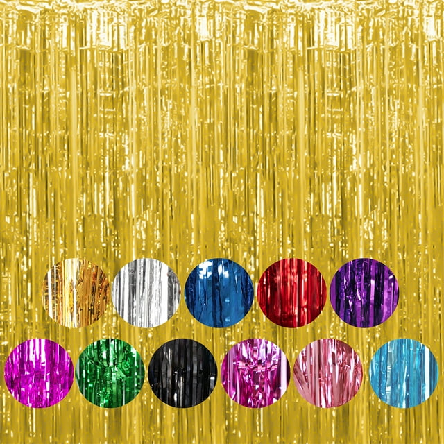 Injueey Fondo de fiesta, artesanía exquisita, múltiples colores para celebraciones de cumpleaños, decoraciones para fiesta de cumpleaños Kits de decoración para fiestas Oro 6.5 pies
