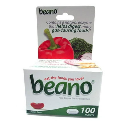 4 Pack - Beano Food Enzyme Dietary Supplement, Tablets, 100