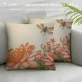 thumbnail image 3 of Chilfamy  Dragonfly Throw Pillow Cushion Cover, Lotus Flower Field with Dragonfly Flying Oriental Blooms Print, Decorative Square Accent Pillow Case 20x20in, 3 of 5