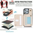thumbnail image 6 of ELEHOLD Wallet Crossbody Case for iPhone 14 with RFID Blocking Card Holders Zipper Purse Storage Kickstand Function Detachable Wrist Lanyard Shoulder Strap Shockproof Wallet Case,apricot, 6 of 8