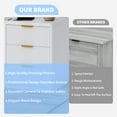 thumbnail image 3 of Fluted Nightstand with Charging Station, Bedside Table with Drawers and Open Storage Space, Metal Handles and Rounded Corners for Safety, Side Tables, End Table Bedroom, Living Room, 3 of 10