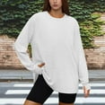 thumbnail image 2 of Plebaso Oversized Tshirts for Women Long Sleeve with Thumb Hole Crewneck Athletic Workout Womens Tee, 2 of 3