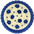 thumbnail image 2 of Polish Pottery 9¾-inch Fluted Pie Dish (Bleu-belle Fleur Theme) Hand Painted in Boleslawiec, Poland + Certificate of Authenticity, 2 of 6