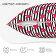 thumbnail image 5 of Fotbe Hearts And Lines Pattern Velvet Decorative Throw Pillow Covers with Elegant Piping, Soft Plush Cushion Cover for Sofa, Bed, Car, Office-20"x20", 5 of 8