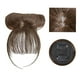 thumbnail image 3 of Extensiones de cabello sintético 3D de alta temperatura con flequillo y clip frontal. Marrón claro, 3 of 7