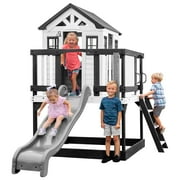 Backyard Discovery Sweetwater Heights White Cedar Wooden Elevated Playhouse, Slide
