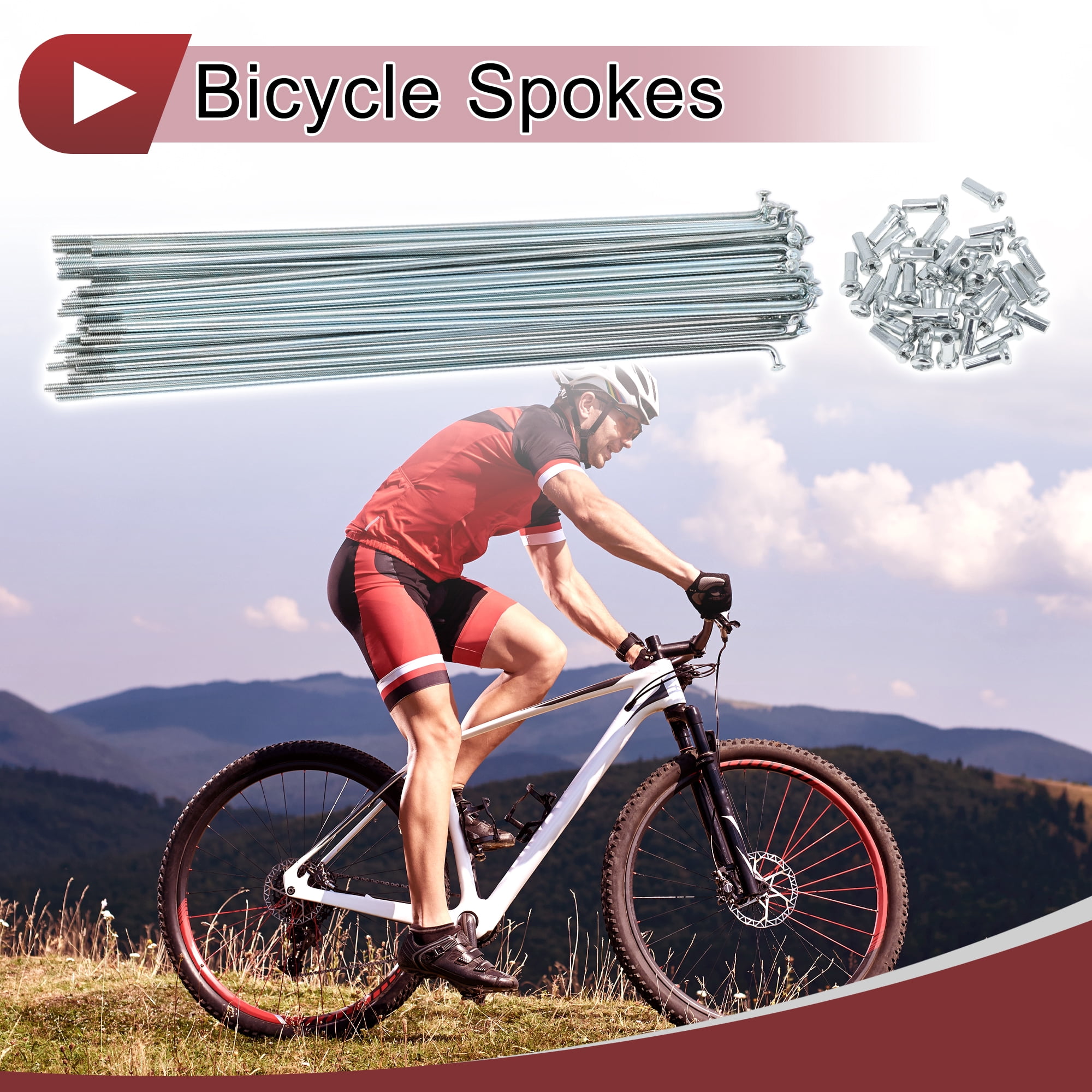 Unique Bargains 36Pcs 13G Bike Wheel Spokes Galvanized Carbon Steel Silver Tone 7.99"