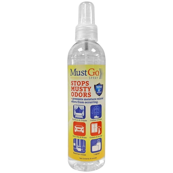 Spray Odor - Controls, Removes and Prevents Damp, Musty Smells - 8 Ounces