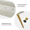 thumbnail image 5 of 55" Upholstered Ottoman Bench with Arms Low Back,End of Bed Entryway Bedroom Golden Tapered Leg Grey, 5 of 8