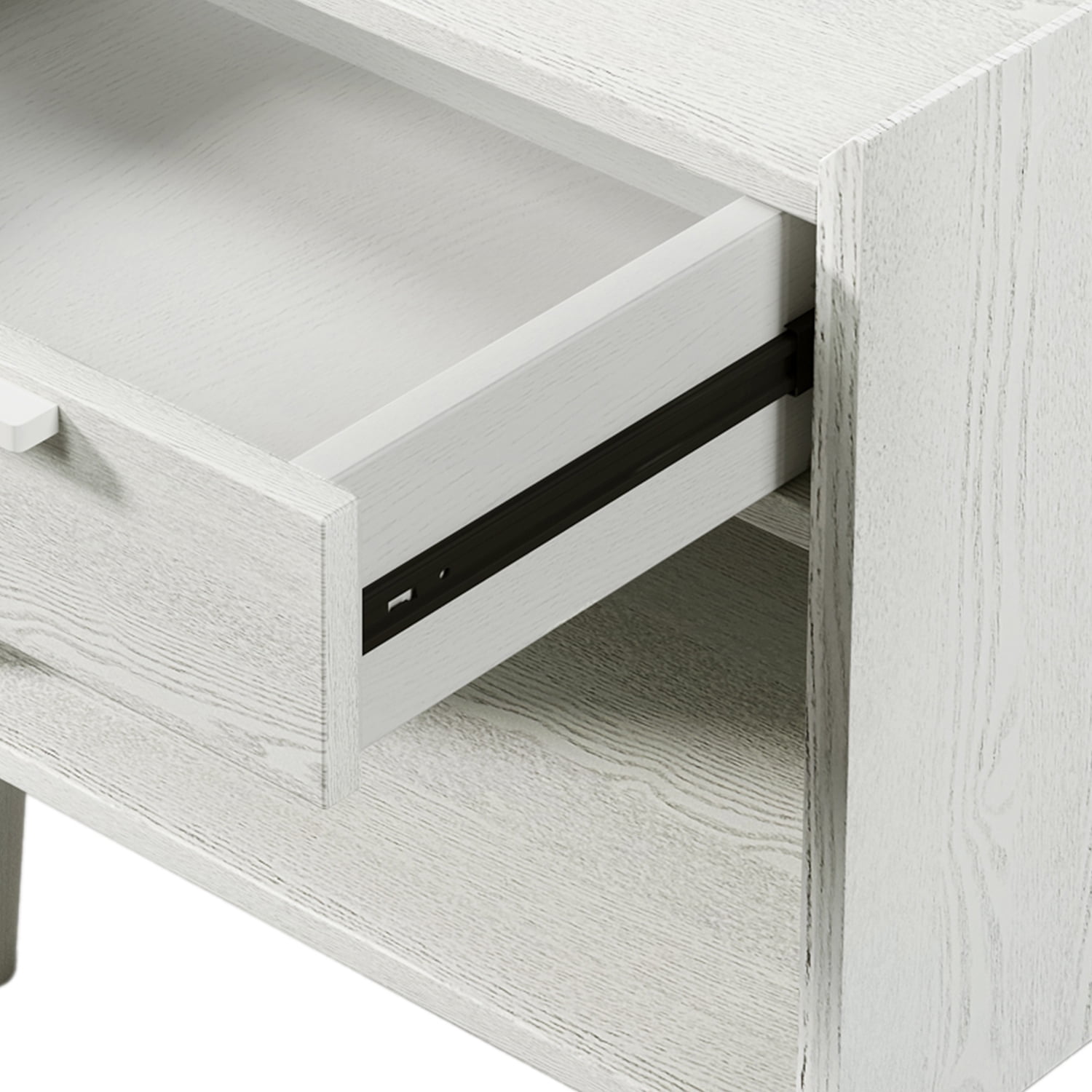 Kadyn Nightstand Side Table, Modern End Table with One-Drawer and Solid Wood Legs, Solid Wood Nightstand for Bedroom, White Kadyn Nightstand Side Table, Modern End Table with One-Drawer and Solid Wood Legs, Solid Wood Nightstand for Bedroom, White