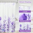 thumbnail image 3 of Cortina de Baño Dznils de Tela de Eucalipto Morado Floral Moderna con Ganchos 72' x 72', 3 of 10