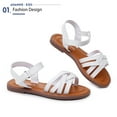 thumbnail image 2 of Ahannie Girls Strappy Sandal,Kids Open-Toe Summer Flat Sandal, 2 of 5