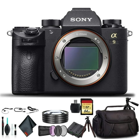 Sony Alpha a9 Mirrorless Camera + Tripod Extra Battery & 64GB Card Bundle (International Model)
