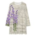 thumbnail image 2 of Elegant Purple Lavender Loose Dress Evening Dress Summer Dresses for Women Luxury Dress Long Sleeved Dress, 2 of 4