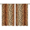 thumbnail image 6 of Leopard Print Small Kitchen Curtains Men Orange Window Treatment Abstract Modern Rod Pocket Cafe Short Window Curtains for Bathroom Dining Laundry Room Tier Treatment Drapes 27.5x39 inch, 6 of 6