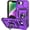 Purple, variant on KOMI Case Compatible with iPhone 16E 2025 with Sliding Lens Cover, Military Armor Shockproof Protective Case with 360° Rotating Stand for Men Women Purple