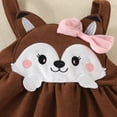 thumbnail image 5 of WIBACKER Baby Girls 3Pcs Cute Fox Outfits Long Sleeve Romper Tops Suspender Skirts Newborn Clothes, 5 of 9