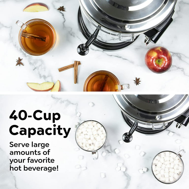 Homecraft HCCUTFB40SS 40 Cup Coffee Urn and Hot Beverage Dispenser with  Quick-View Brewing and Dripless Faucet, Stainless Steel 