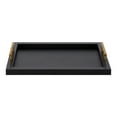 thumbnail image 3 of Kate and Laurel Halsey Rectangle Decorative Wooden Tray with Polished Metal Handles, 17 x 13, Black and Gold, Modern Glam Wood Rectangular Serving Tray for Display or Decoration, 3 of 9