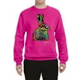 thumbnail image 2 of Wild Bobby, Colorful Rainbow Rabbit Animal Lover Unisex Crewneck Graphic Sweatshirt, Fuschia, Large, 2 of 3
