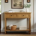 thumbnail image 2 of GZXS Console Table with Drawers for Entryway, 36" Vintage Pine Wood Sofa Table with Bottom Shelf for Living Room, Hallway, or Dining Room (Natural), 2 of 10