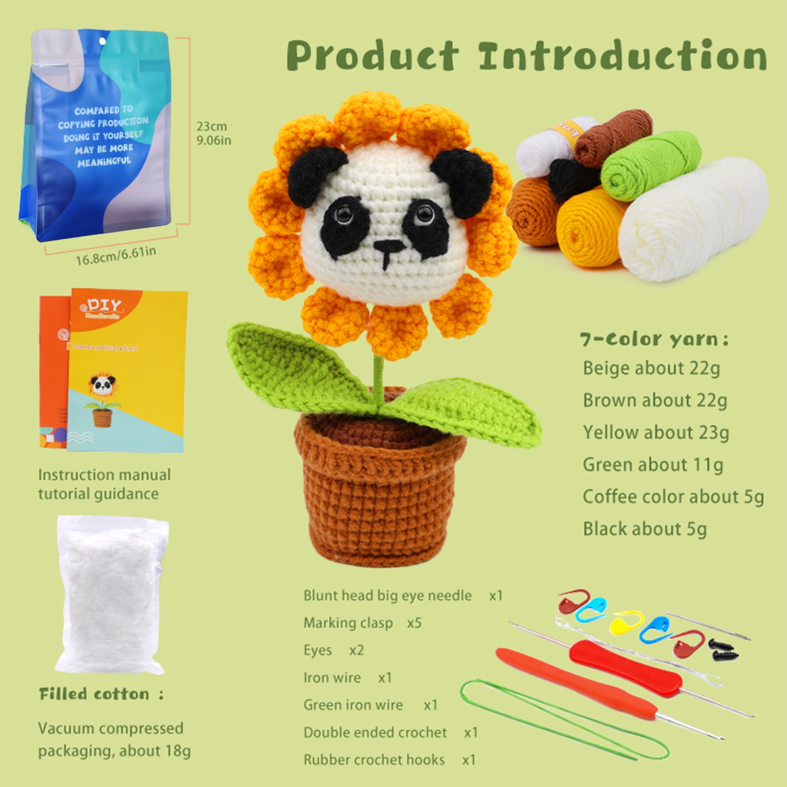 Crochetta Crochet Kit for Beginners, DIY Animal Crochet Kit,Cute  Rabbit，Panda，Elephant Knitting Doll Toy with Detailed Tutorials and  Videos，Lovely Gift for Friends and Family 