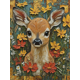 thumbnail image 1 of Qisvanset Framed Canvas Wall Art 12x16 Inch Wildflower Fawn Woodland Nature Lover Art, 1 of 5