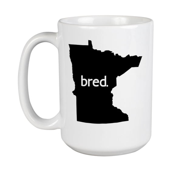 Minnesota Bred & MN USA State Map, US Citizen Coffee & Tea Mug Cup (15oz)