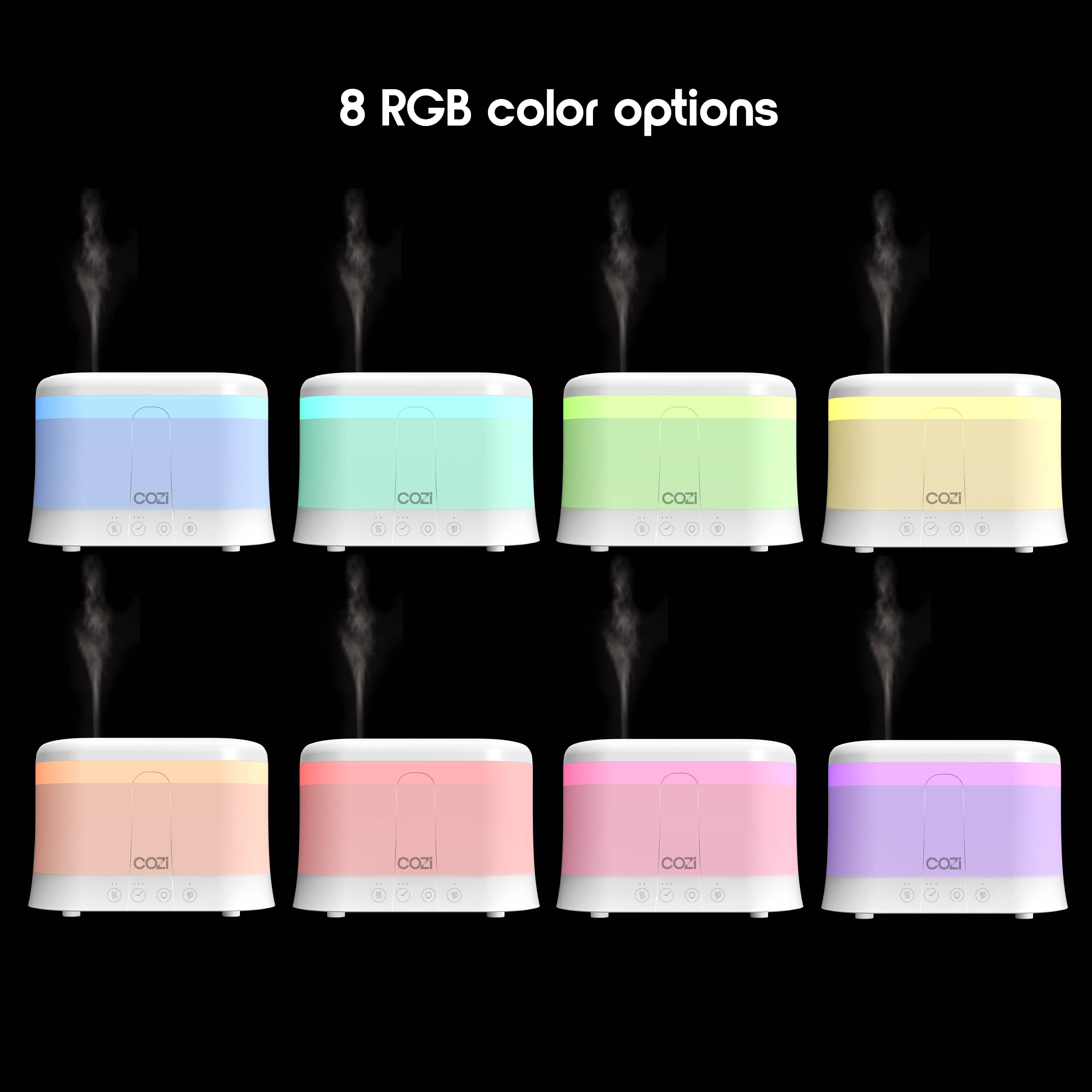 Cozi by Tzumi Cool Mist Humidifier and Aroma Diffuser with LED Lights, Room Humidifier for Bedroom and Home Office