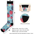thumbnail image 3 of Coolnut High Elasticity Compression Socks, High Knee Socks Adult Universal Leisure Relieve Fatigue, Strawberry Flowers 6 Travel Daily with Running (2 Pair) Gift, 3 of 7
