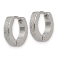 thumbnail image 3 of FJC Finejewelers Stainless Steel Polished and Sandblasted 3mm Hinged Hoop Earrings 13 mm x 13 mm, 3 of 6