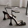 thumbnail image 1 of DPTALR Womens Sandals Fashionable Bow Rhinestones Strap High Heel Sandals Shoes, 1 of 5