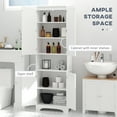 thumbnail image 3 of HOMCOM Tall Bathroom Storage Cabinet with Countertop, Linen Cabinet, White, 3 of 9