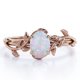 thumbnail image 1 of JeenMata Inspirado en la Naturaleza: Anillo de Compromiso con Engaste de Cuatro Puntas y Ópalo Arcoíris de Forma Ovalada de 1,3 Quilates, Chapado en Oro Rosa de 18 K sobre Plata, 1 of 6
