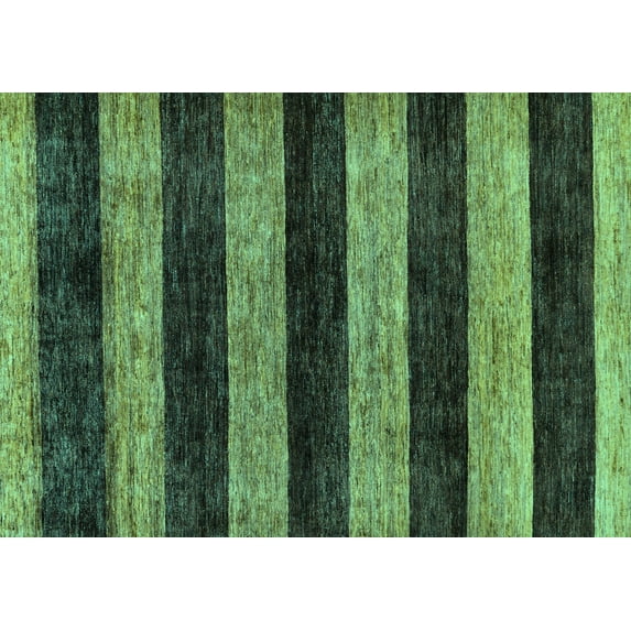 Ahgly Company Machine Washable Indoor Rectangle Abstract Turquoise Blue Modern Area Rugs, 7' x 10'