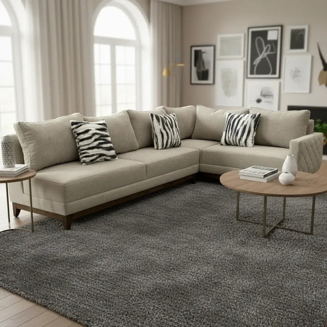 Sala Esquinera Milan Salvanto Lino Beige 270X190 CM