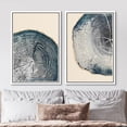 thumbnail image 2 of IDEA4WALL Framed Canvas Print Wall Art Set Navy Blue Wood Tree Rings Fine Art Geometric Minimal Pattern Vintage Art Farmhouse/Country Wall Decor for Living Room, Bedroom, Office - 24"x36"x2 White, 2 of 5