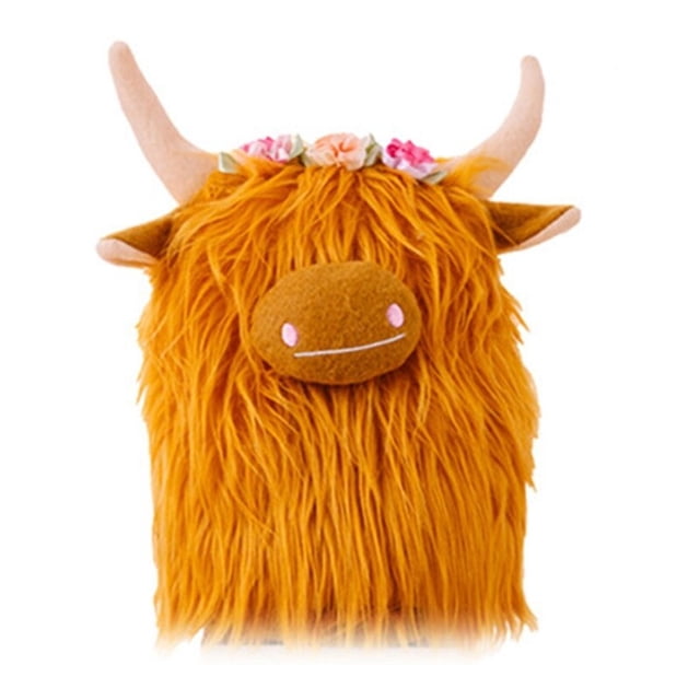 Peluche de vaca escocesa de Highland, juguete de peluche de vaca escocesa