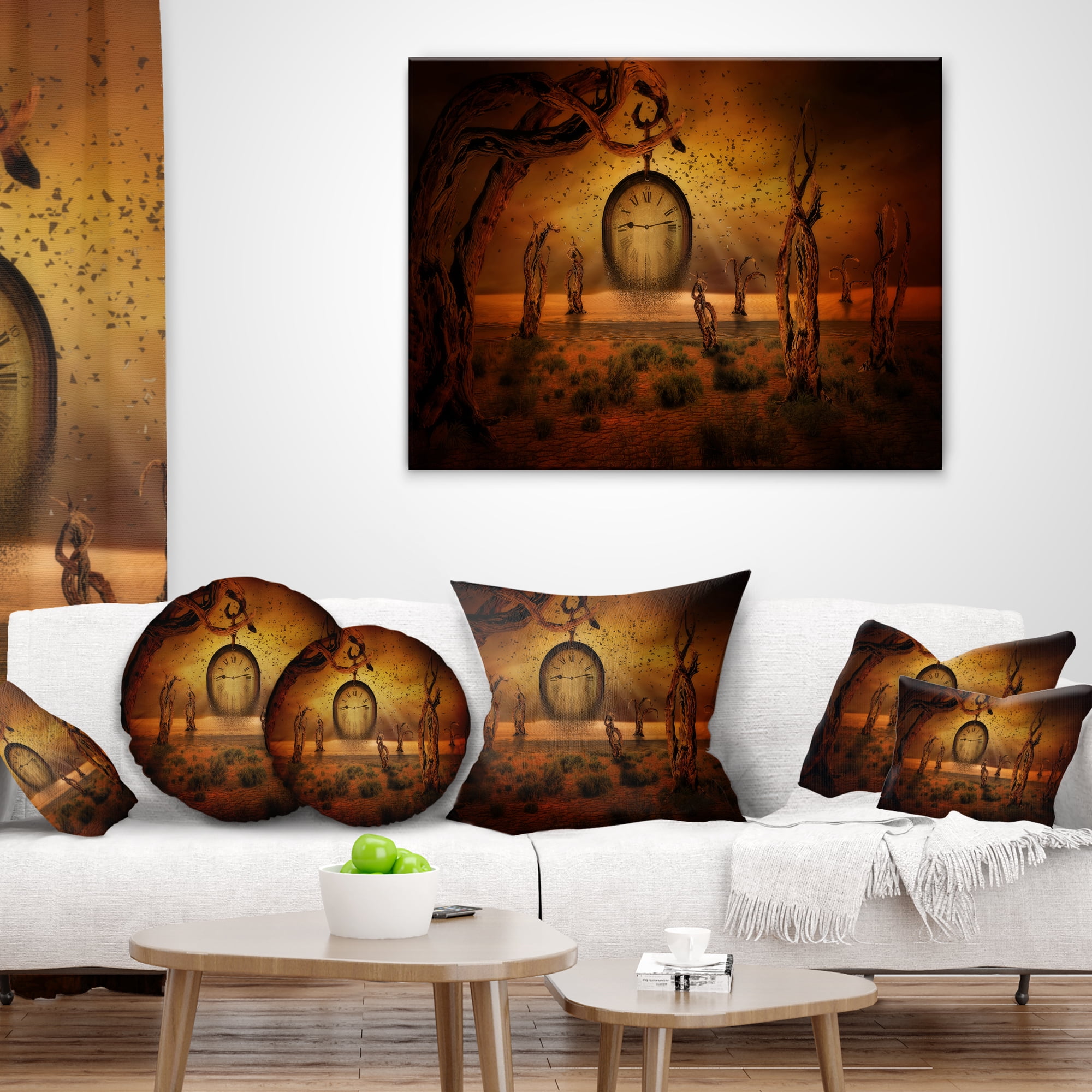 Designart End of Time - Abstract Throw Pillow - 18x18