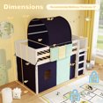 thumbnail image 3 of Costway Twin Loft Bed with Tower & Tent 3 Storage Pockets Safety Guardrail and Ladder Navy, 3 of 9