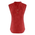 thumbnail image 5 of Tanghaowl Womens Tops Casual, Women Casual Sleeveless Button Up Blouse Summer Solid Color Tunic Shirt Pairing Jeans Versatile Wear RD1 S, 5 of 5