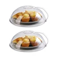 thumbnail image 1 of Paquete de 2 cubiertas para salpicaduras de microondas, cubierta para microondas para alimentos, tapa protectora para placa de microondas sin BPA con rejillas de ventilación de vapor ajustables, 1 of 7