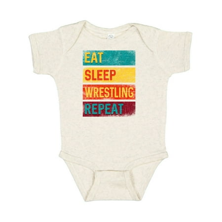 

Inktastic Eat Sleep Wrestling Repeat Gift Baby Boy or Baby Girl Bodysuit