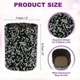 thumbnail image 2 of Uxcell Rhinestone Pen Organizer Holder, Glitter Cosmetics Storage Cup Makeup Brush Holder for Storage Home Office Decor, Round & Black White, 2 of 7