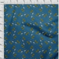 thumbnail image 3 of oneOone Cotton Jersey Royal Blue Fabric Marigold Floral Craft Projects Decor Fabric Printed By The Yard 58 Inch Wide, 3 of 4