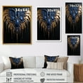 thumbnail image 4 of Designart "Angel Wings in Royal Blue and Gold II" Fashion Canvas Wall Art - Glam Gold Fantasy Entryway Wall Art, 4 of 6