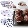 thumbnail image 6 of Dujiujun 100Pcs Paper Cup Food Grade Exquisite Patterns Thick Greaseproof Baking Cup for Bakery, 6 of 8